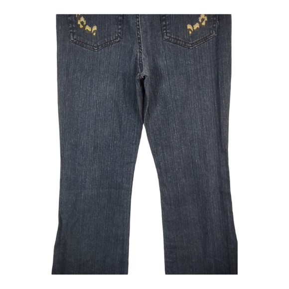 Jeanstar womens Dark Blue Denim Jeans Size 8P Embellished Painted Leopard - Picture 7 of 11